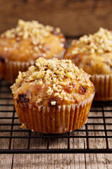 Banana muffins with walnuts and white chocolate