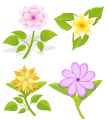 Ornamental Flowers Vectors