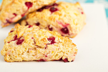 Scones with orange zest and berries