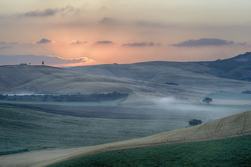 Sunrise over the Crete Senesi