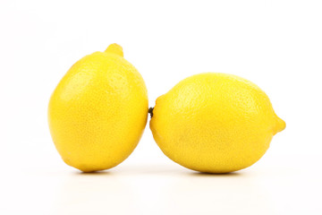 fTwo Fresh ripe lemons.