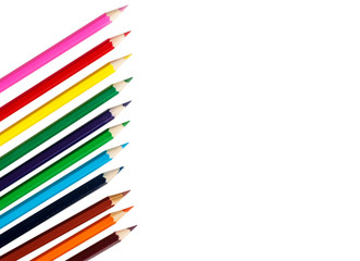 Colorful pencils isolated on white