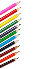 Colorful pencils isolated on white