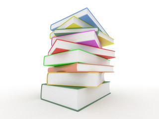 Stack of books isolated