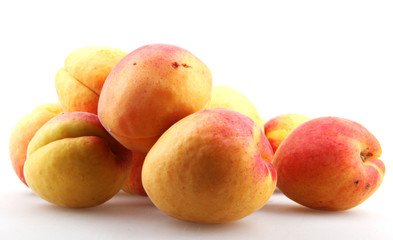 apricots on a white background