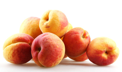 Fototapeta na wymiar apricots on a white background