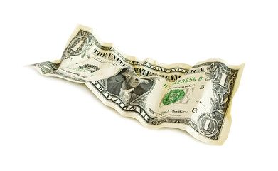 The isolated dollar on a white background