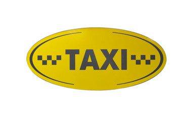 taxi on the white background