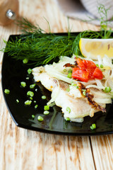 roasted lemon sole on plate