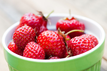 Frisch gepflückte Erdbeeren