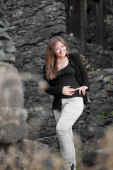 posing on rock