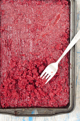 fresh raspberry granita and mint (blueberry, berries).