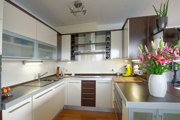 Interior of stylish modern house, kitchen