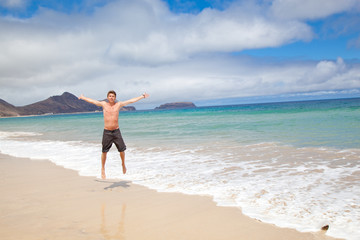 mann am strand
