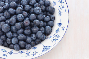 Blueberries in a pretty dish