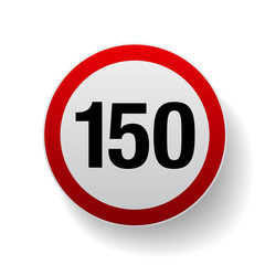 Speed sign - Number one hundred and fifty button