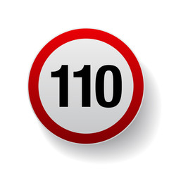 Speed sign - Number one hundred and ten button
