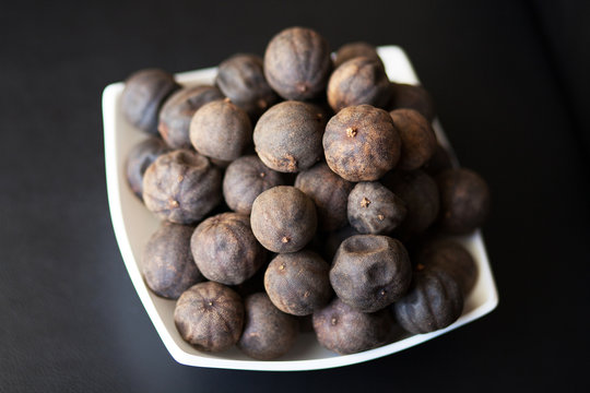 Black dried Lime or Lemon. Spice used in Middle Eastern dishes