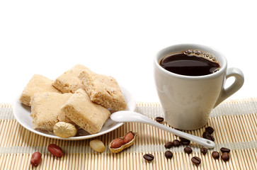 Cup of coffee and sherbets