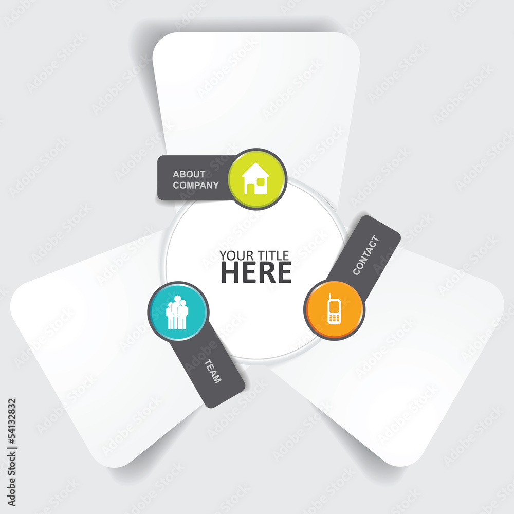 Poster Vector abstract paper background with icons