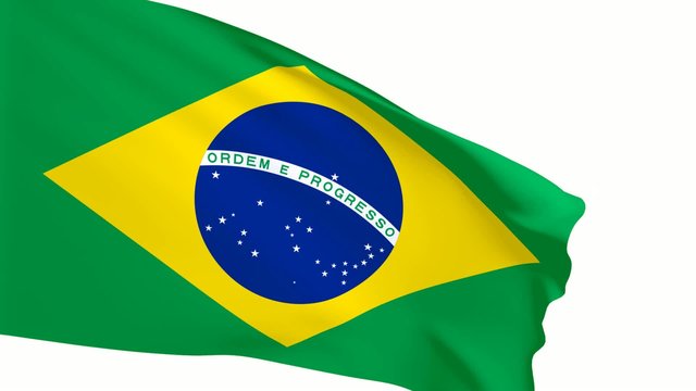 Animation wehende Flagge von Brasilien