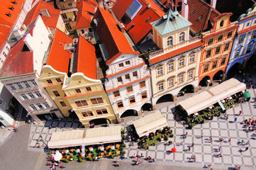 Naklejka premium Aerial view of Old Town Square, Prague, Czech Republic