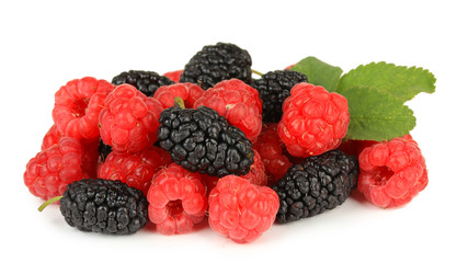 Ripe berries isolated on white
