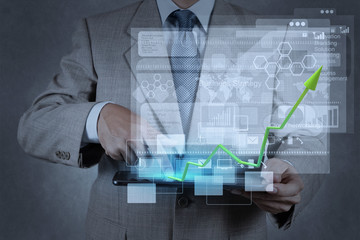 businessman hand working with modern technology