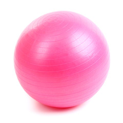 Fototapeta na wymiar Pink ball for fitness isolated on white