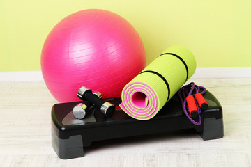 Different tools for fitness in room