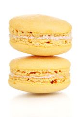 Gentle macaroons isolated on white
