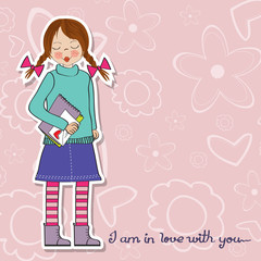 pretty young girl in love