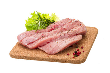 Raw pork steak