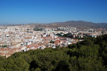 Fototapeta na wymiar Widok na miasto, Malaga, Hiszpania ? Arena Zdjęcie UK