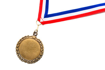 Medal on a red, white and blue ribbon