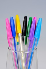 Coloured ballpoint pens © Arena Photo UK