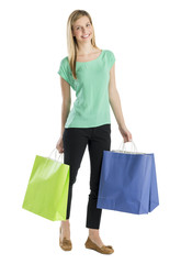 Happy Woman With Shopping Bags