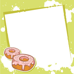 Advertisement invitation card with doughnuts
