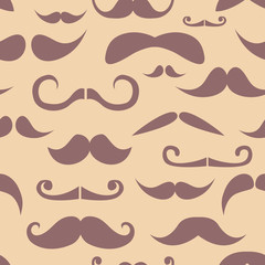 Retro hipster moustache trendy seamless pattern