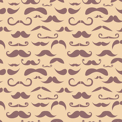 Retro hipster moustache trendy seamless pattern © Yuzach