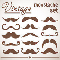Vintage hipster trendy moustache collection © Yuzach