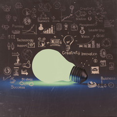 light bulb 3d on business strategy