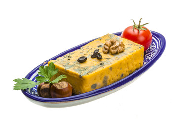 Gold cheese with mould