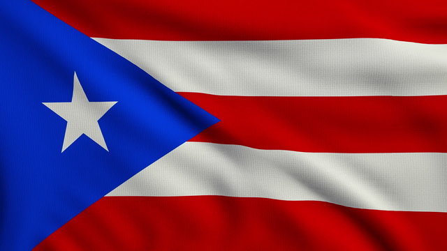Flag of Puerto Rico looping