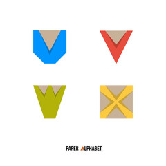 U V W X - Paper Alphabet