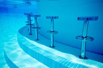 Underwater seats in pool