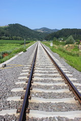 Fototapeta na wymiar Połączenie kolejowe z gór w zachodniej Styrii