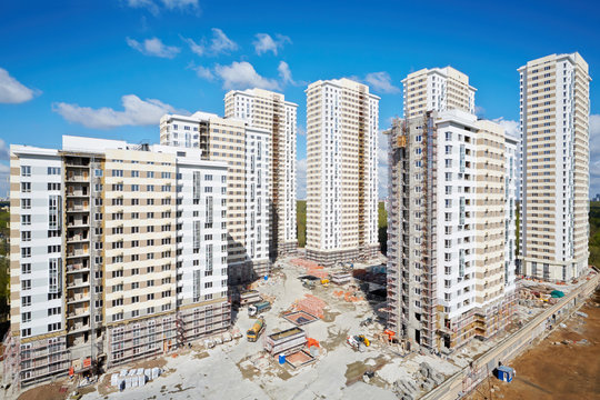 Buildings under construction of residential complex