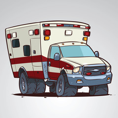 Cartoon ambulance car isolated © natashin