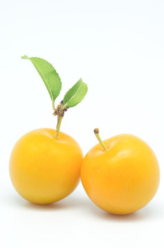 two yellow plums